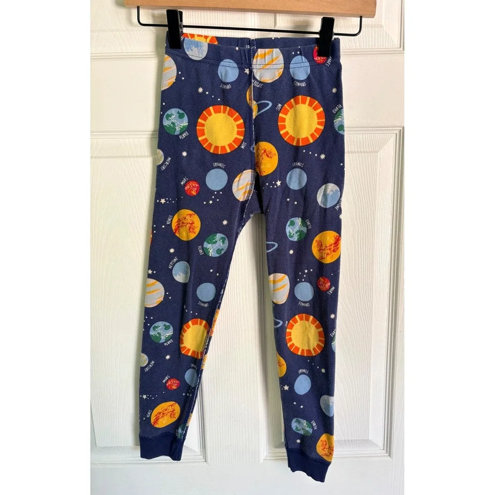 Hanna Andersson Pajamas Size 6-7 Blue Solar System Planets Long John PJ Set